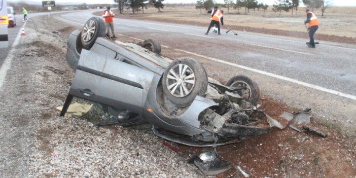 Konya'da otomobil devrildi: 6 yaralı