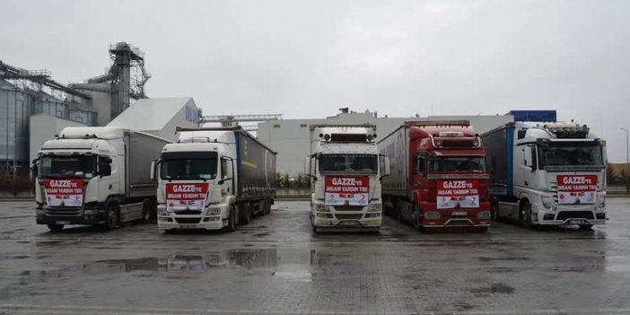 Konya'dan Gazze'ye 15 insani yardım tırı