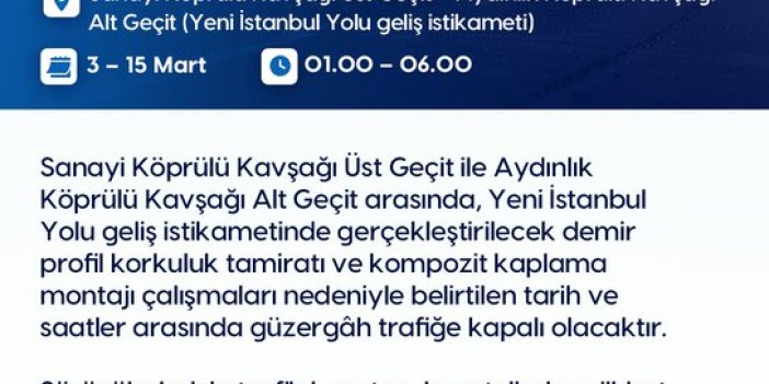 Konya'da o yolu kullanacaklar dikkat!