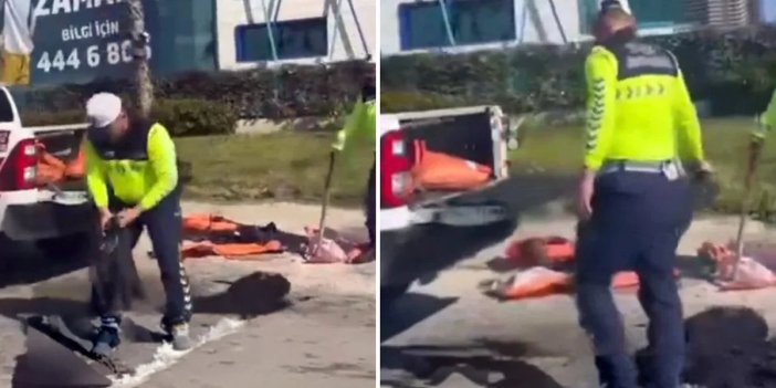 Bu ayıp belediyeye yeter! Bozuk yolları jandarma onarıyor