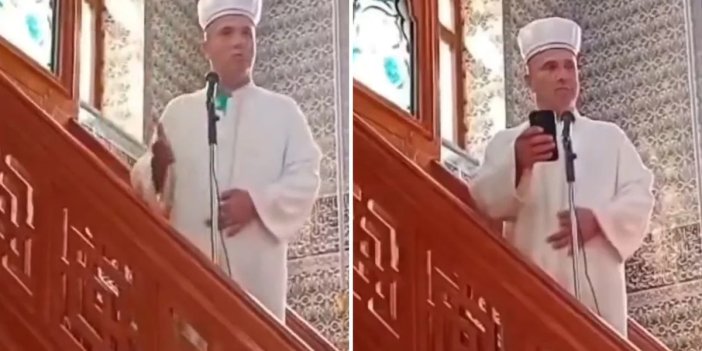 Trabzon'da imamdan hutbe sırasında telefonla ilgilenen cemaate tepki
