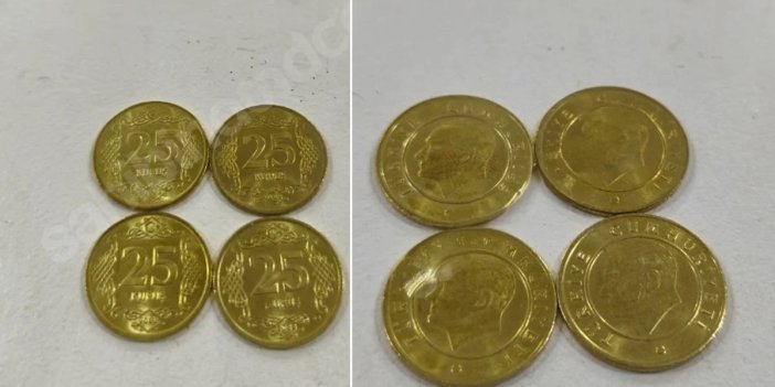 Altın renkli 25 kuruşları satışa çıkardı! İstediği para inanılmaz