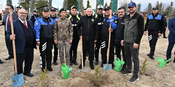 Konya’da Polis Haftası’nda fidanlar toprakla buluştu