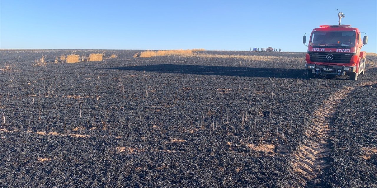 Konya'da anız yangınında 100 dekar alan zarar gördü