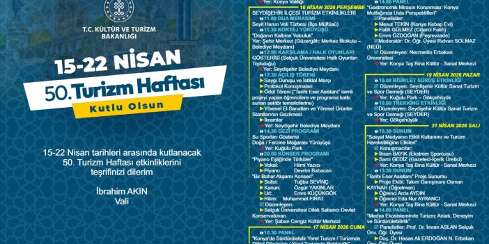Konya’da, “50. Turizm Haftası” Coşkusu Başlıyor