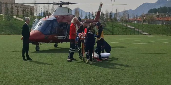 Konya'da hava ambulansı kalp krizi geçiren hasta için havalandı