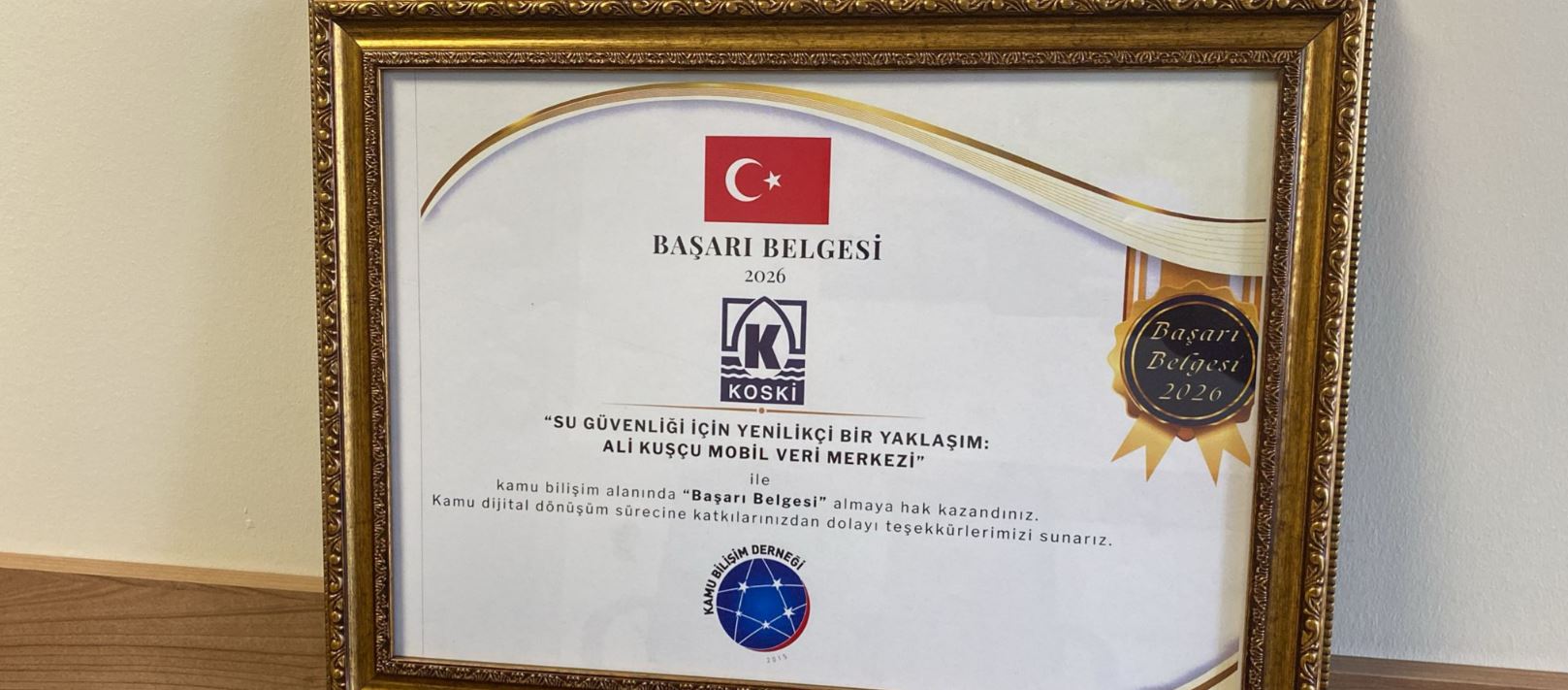 KOSKİ’YE başarı belgesi