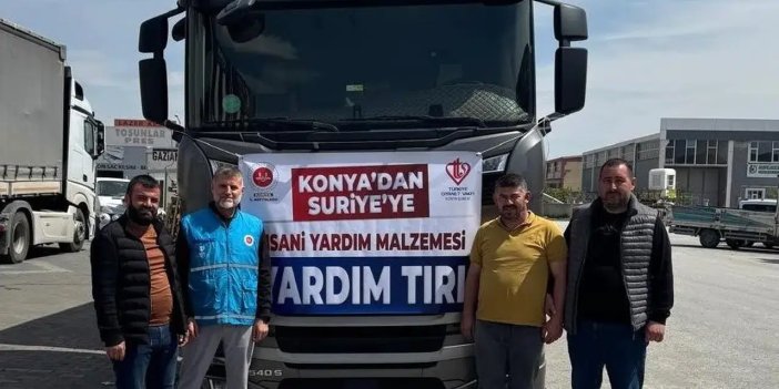 Konya’dan Suriye’ye 25 ton un yardımı dualarla uğurlandı