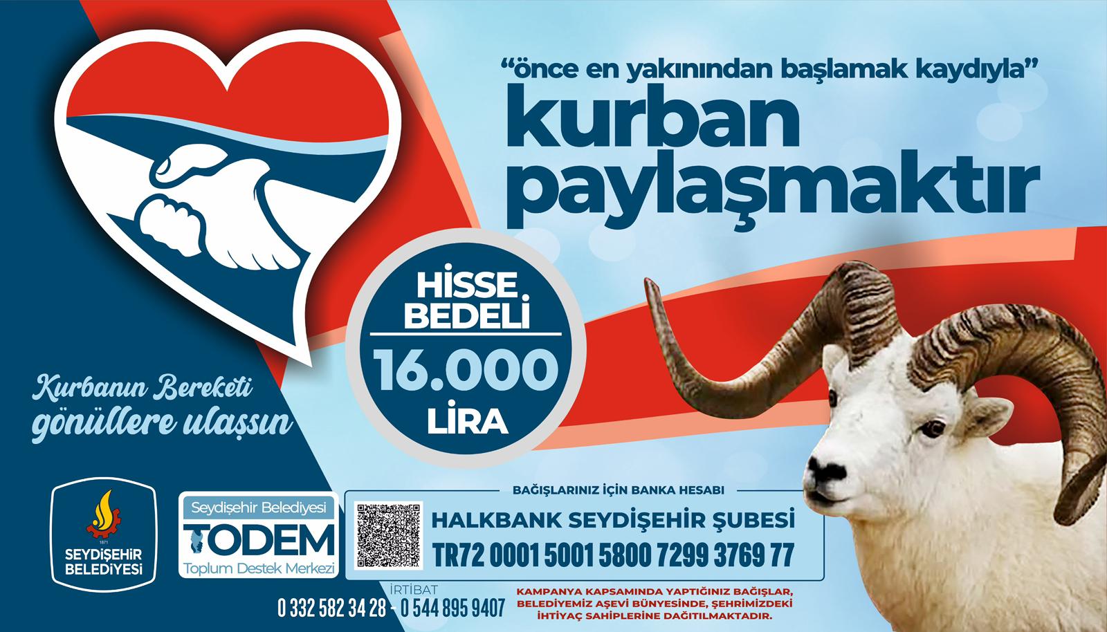 Seydişehir Belediyesi Aşevi, Kurban Hisse Bağış Kampanyası başlattı