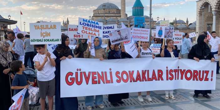 Konya'da "Köpekleri toplayın çocuklar ölmesin" sloganı ile yürüdüler