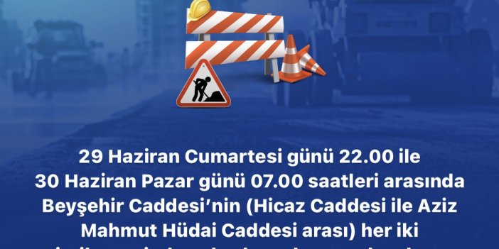 Konya'da bu yolu kullanacaklar dikkat! Pazar günü yol çalışması var