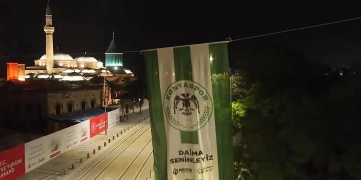 Konyaspor'a tam destek; Karatay yeşil-beyaza büründü