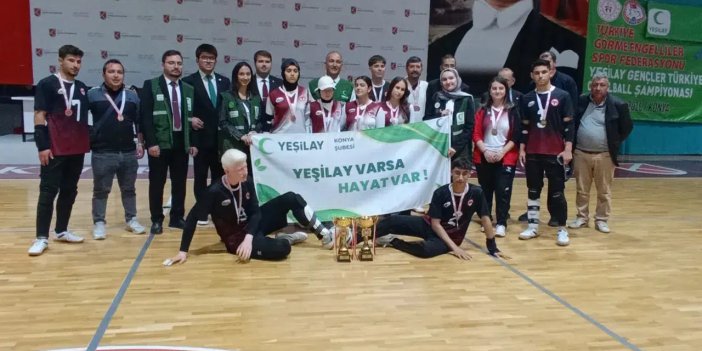 Konya'da düzenlenen Yeşilay Gençler Türkiye Golbol Şampiyonası sona erdi