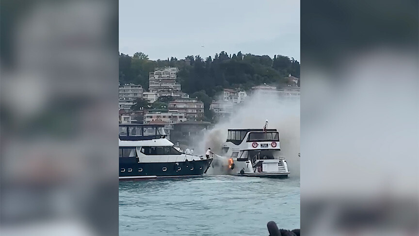 Beşiktaş'ta teknede çıkan yangın söndürüldü
