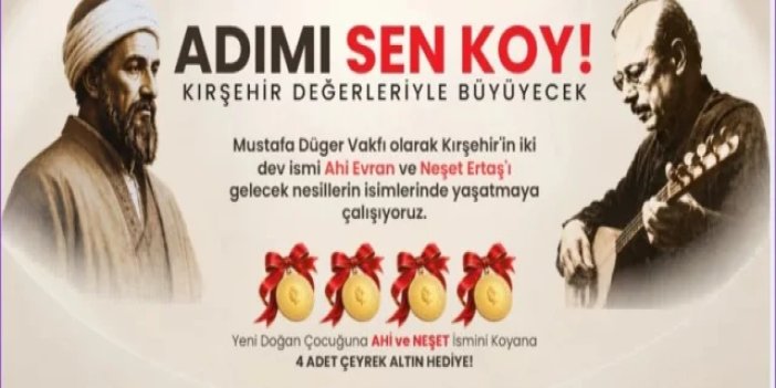 Çocuklarına bu isimleri verenlere 4 çeyrek altın verilecek