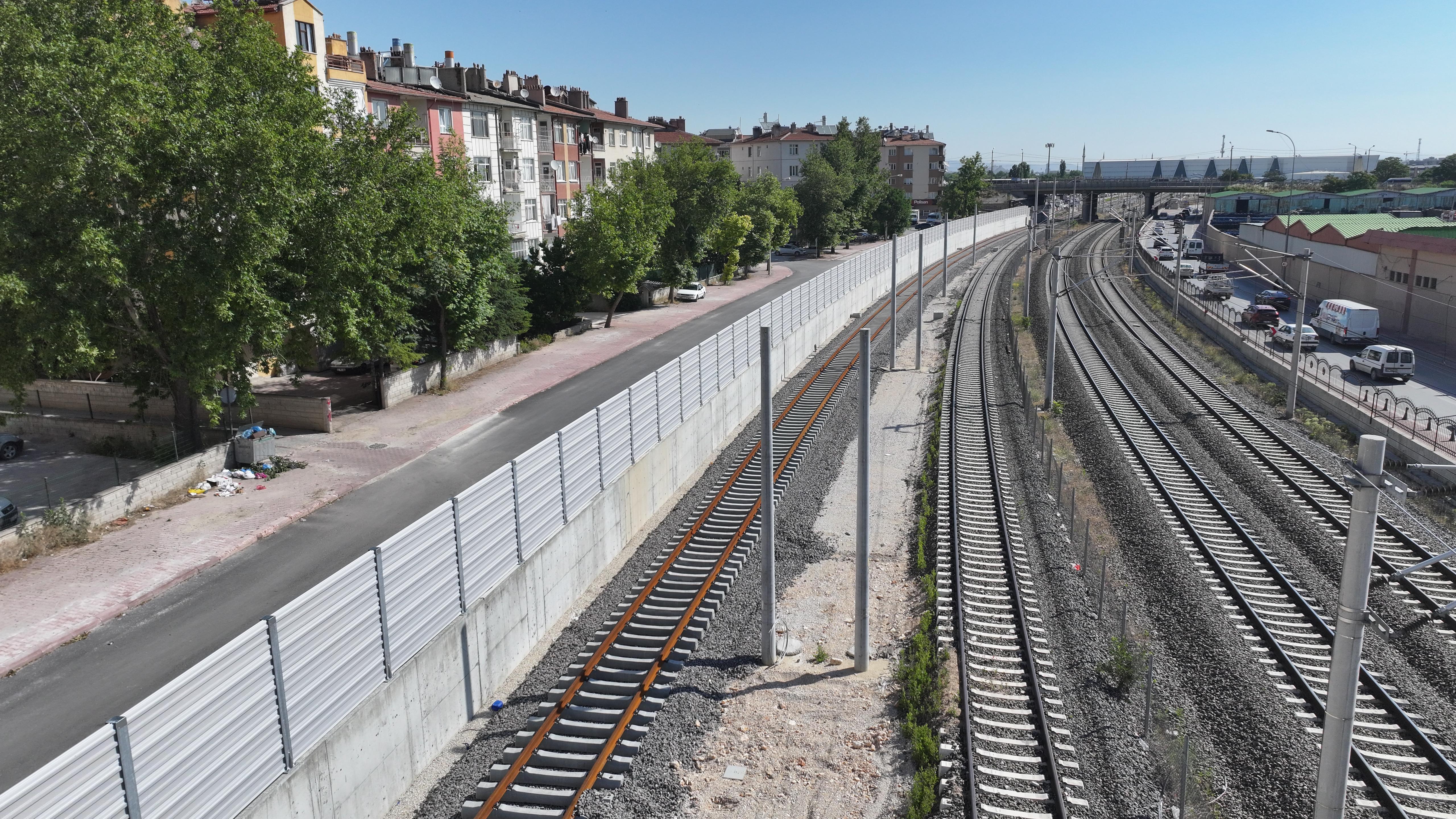 Konya'nın yeni tramvay hattında gürültüye karşı ses önlemleri alındı