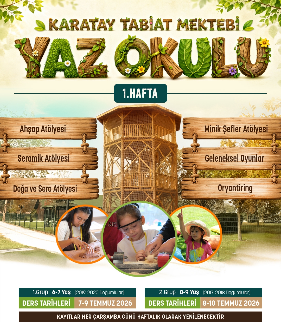 Karatay Tabiat Mektebi Yaz Okulu kayıtları başladı
