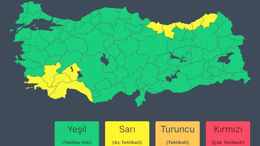 İçişleri Bakanlığından 10 il için "sarı" kodlu meteorolojik uyarı