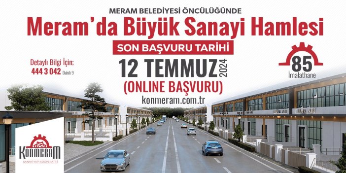 Meram'da büyük sanayi hamlesi