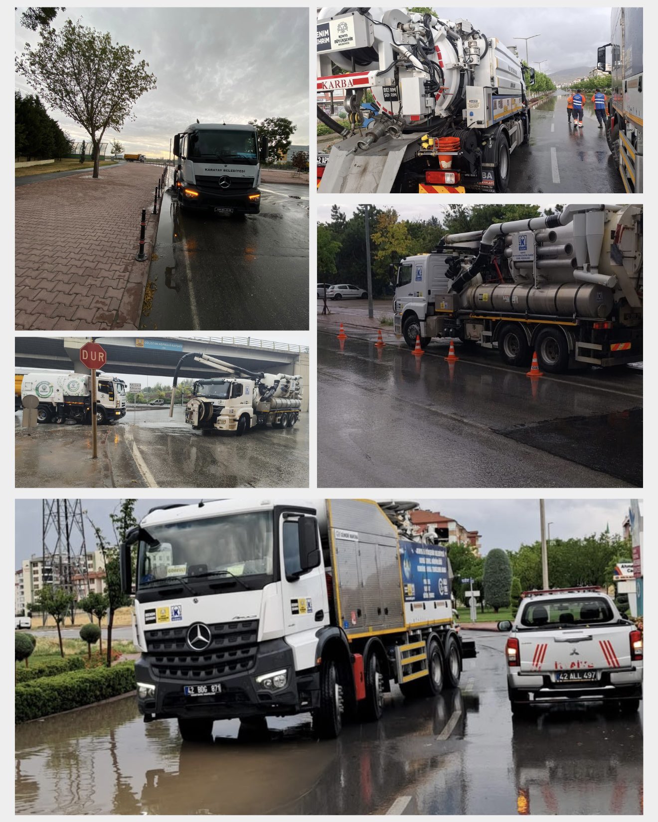 Konya’da Sağanak Mesaisi: Akom Teyakkuzda, Kapanan Yollar Açıldı!