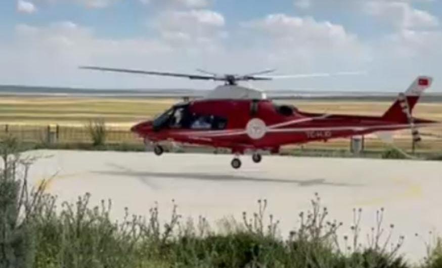 Konya’da ambulans helikopter, 5 aylıkken dünyaya gelen bebek için havalandı