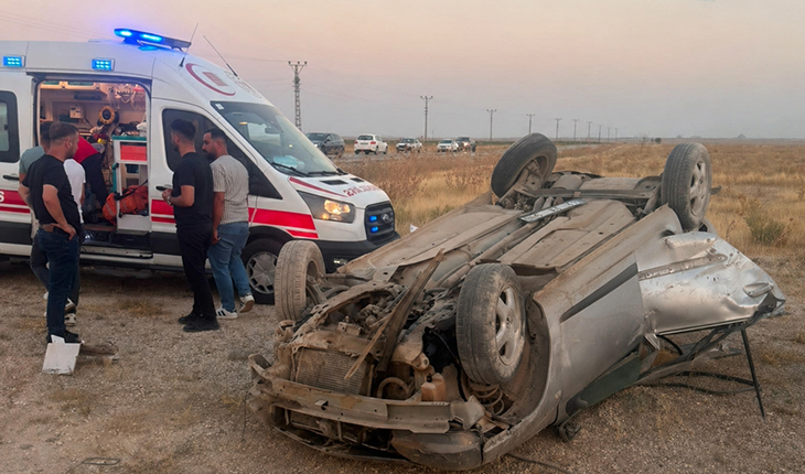 Konya'da otomobil takla attı: 1 yaralı