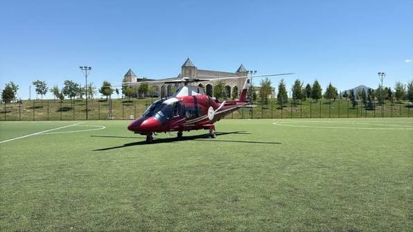 Konya'da hava ambulansı kalp krizi geçiren hasta için havalandı