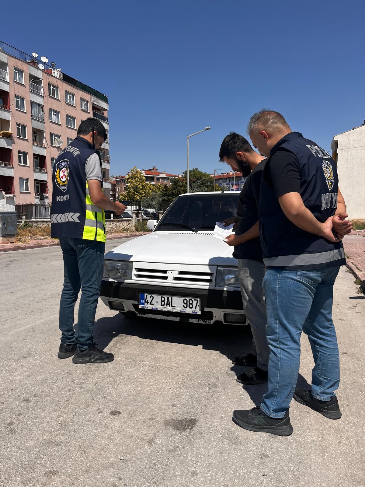 Konya’da drift atan sürücü yakalandı