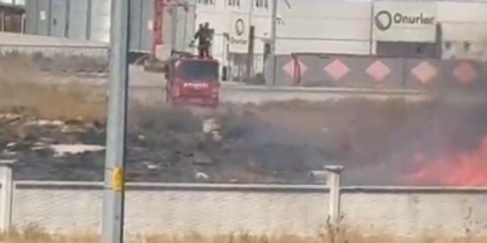 Konya'da ot yangını büyümeden söndürüldü