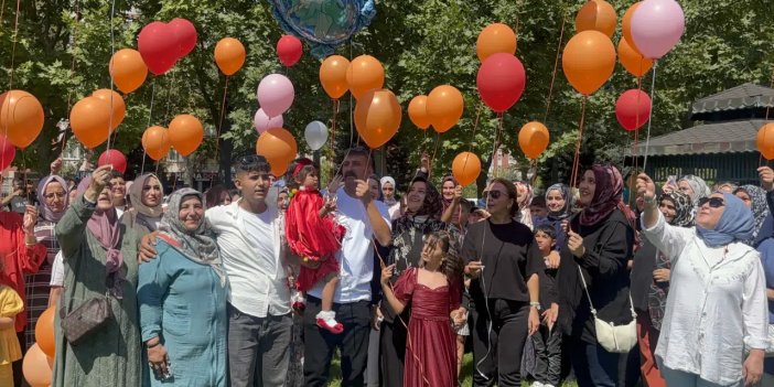 Konya'da kanseri yenen Meryem Sena için balonlar uçuruldu