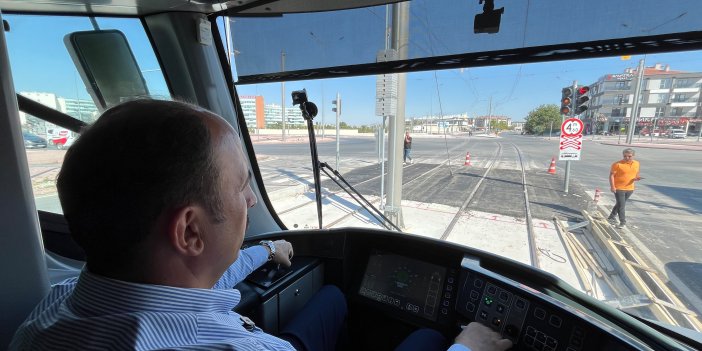 Başkan Altay, Tamamlanan Adliye - Şehir Hastanesi Tramvay Hattı'nda Test Sürüşü Yaptı
