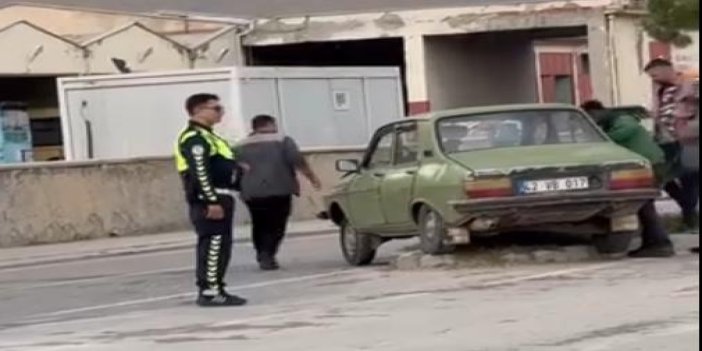 Konya’da otomobil refüje çıktı: 1 yaralı
