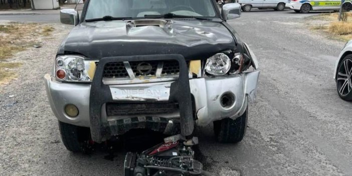 Konya'da motosiklet ile pikap çarpıştı: 1 yaralı