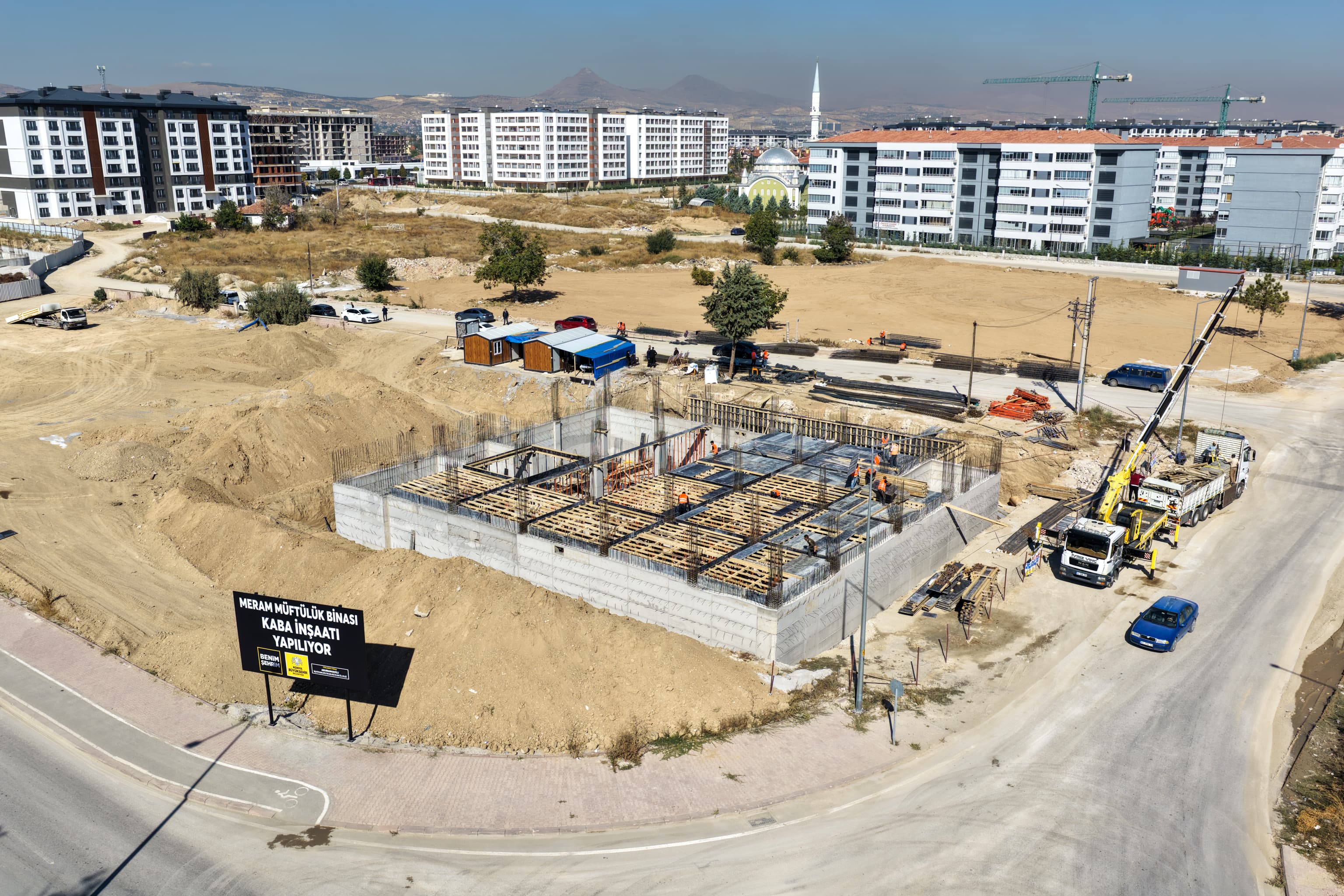 Meram’da kamu yatırımlarına bir yenisi daha ekleniyor: Yeni Müftülük Binası hızla yükseliyor