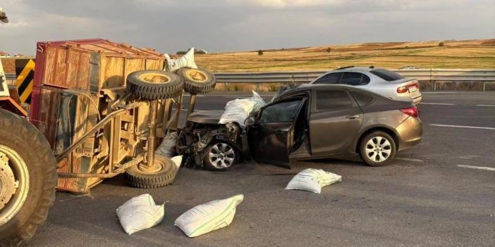 Konya’da Traktör ile Otomobil Çarpıştı: 2 Yaralı