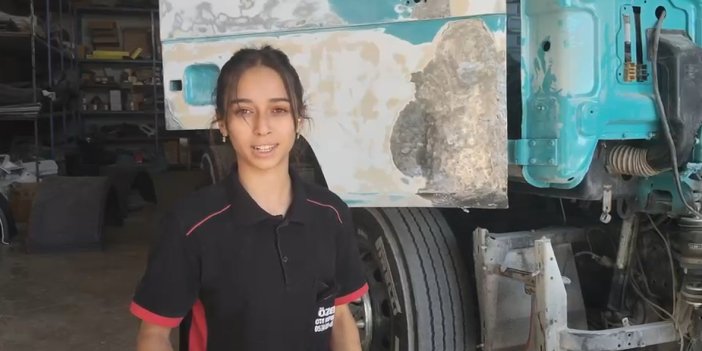 Konya'da azmiyle şaşırtan  Fatma sanayide baba mesleğini yapıyor