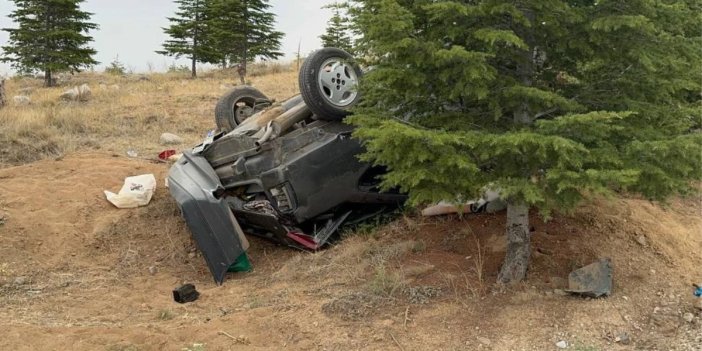 Konya'da kontrolden çıkan otomobil takla attı! Yaralılar var