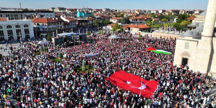 Konya'da 'Büyük Gazze Mitingi' başladı Müthiş katılım var