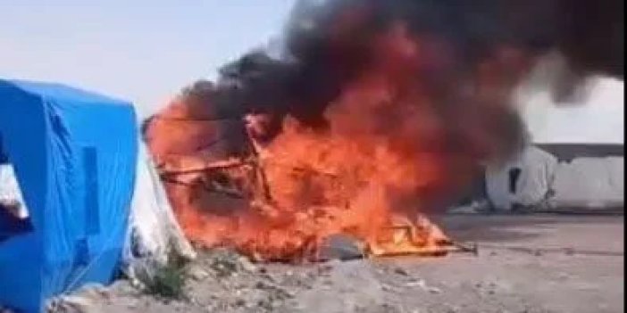 Bir anda kavga çıktı! Konya'da vatandaşlar Suriyelilerin çadırlarını ateşe verdi
