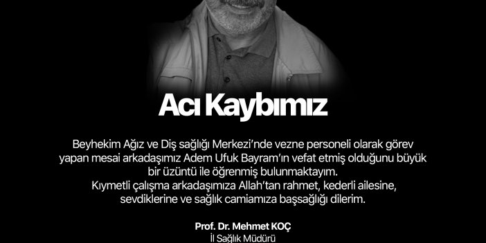 Konya'da sağlık camiasının acı kaybı: Sağlık müdürü taziye diledi