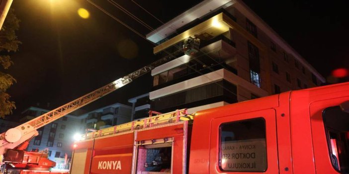 Konya'da çatı katında çıkan yangın korkuttu!