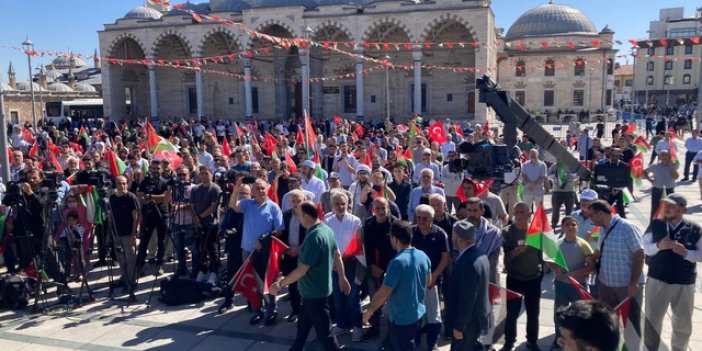 Yoğun katılım! Konya'da "Soykırıma İsyan, Filistin'e Destek" mitingi düzenlendi
