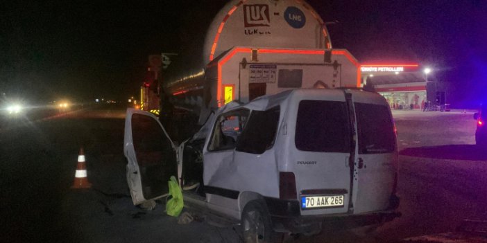 Konya yolunda tankere arkadan çarpan ticari araç sürücüsü öldü