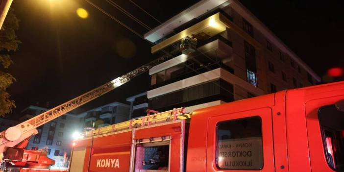 Konya'da çatı katında çıkan yangın korkuttu