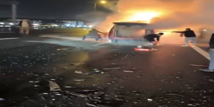 Seyir halindeki araç alev alev yandı